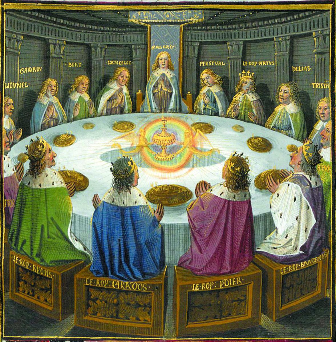 “Лицарям і королям Круглого столу явився Святий Грааль” – малюнок Еvrard d’Espinques, французького ілюстратора манускриптів, що жив у XV столітті.