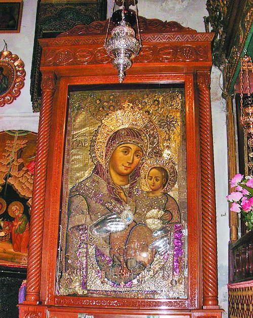 Оригінал Вифлеємської Богородиці, яка усміхається, зроблений автором у храмі Різдва Христового у Палестині