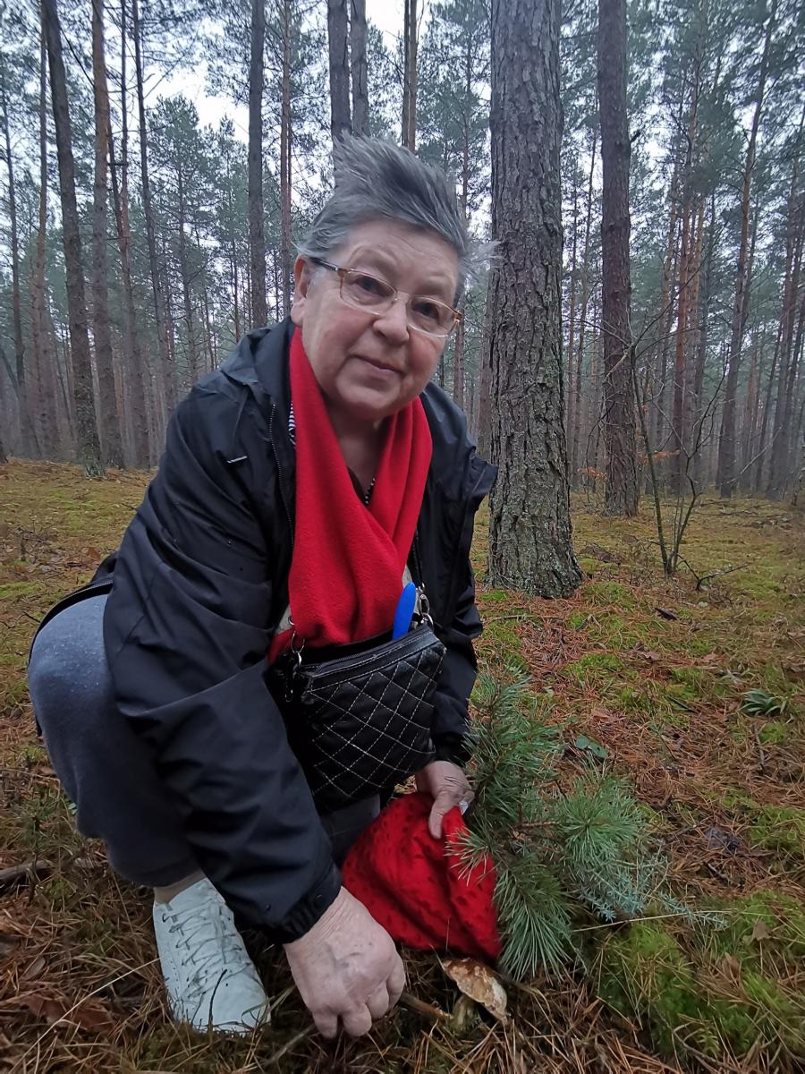 Наталія Недільська за кілька годин до Нового року знайшла у волинському лісі білого гриба! Фото автора